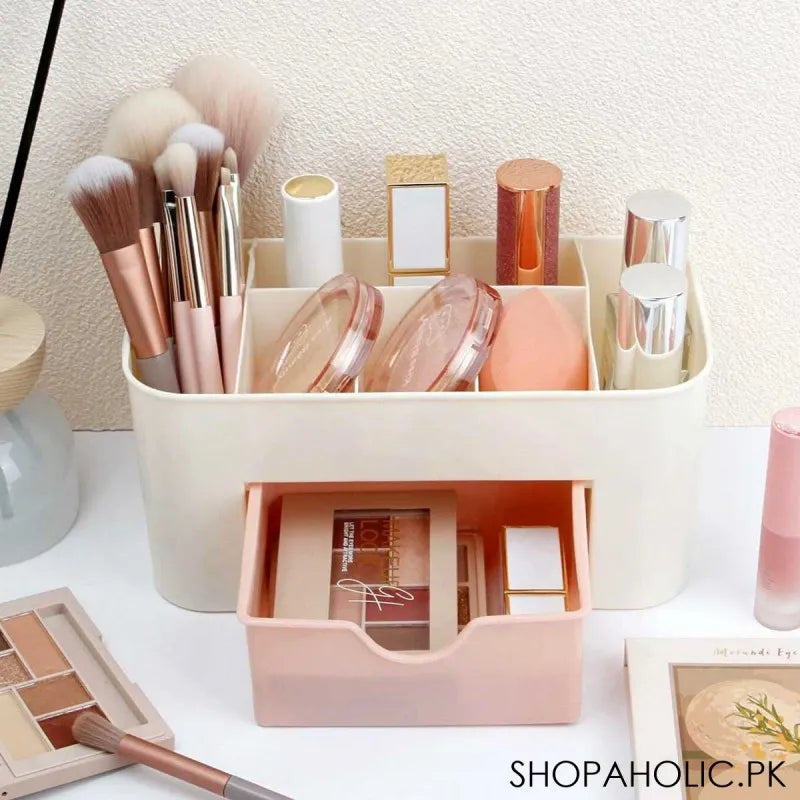 desktop 6 grid makeup cosmetics organizer with drawer image3