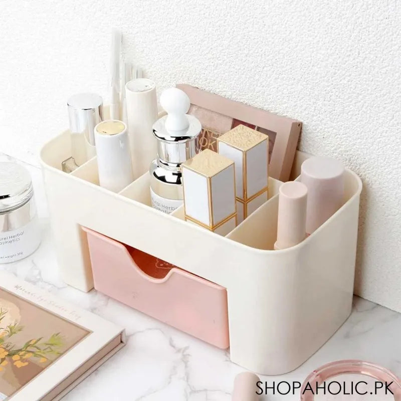 desktop 6 grid makeup cosmetics organizer with drawer image4