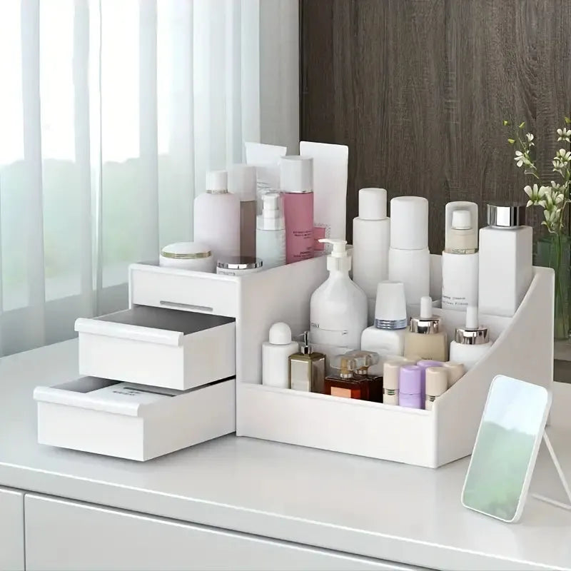 desktop cosmetic storage box with drawer image2