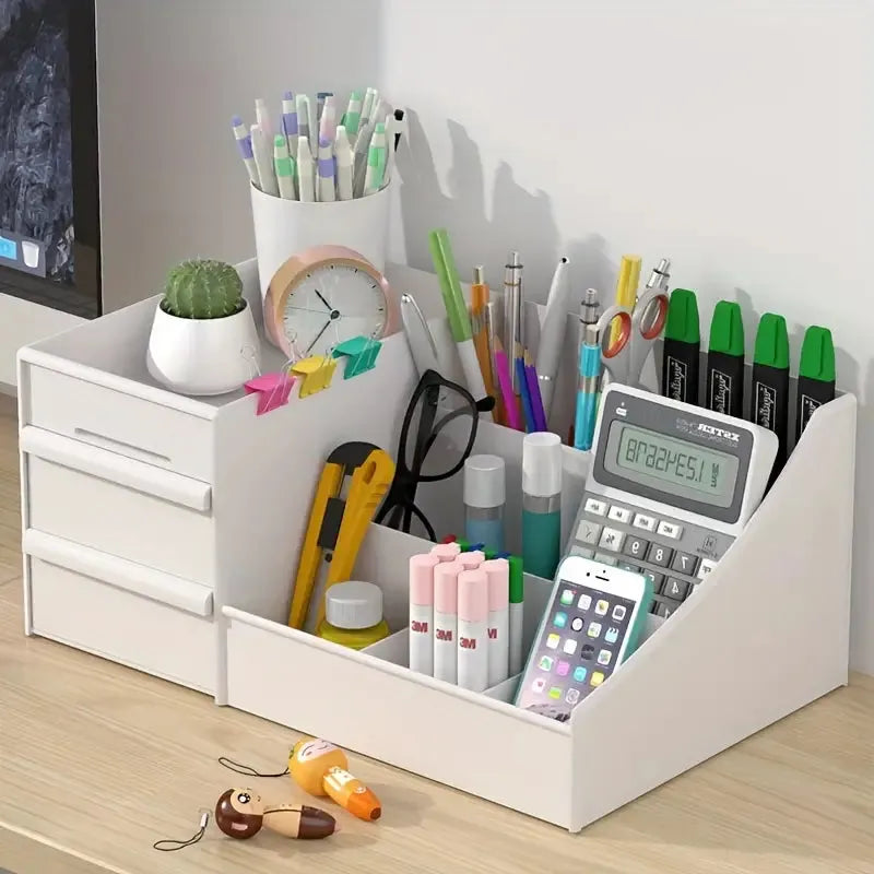 desktop cosmetic storage box with drawer image3