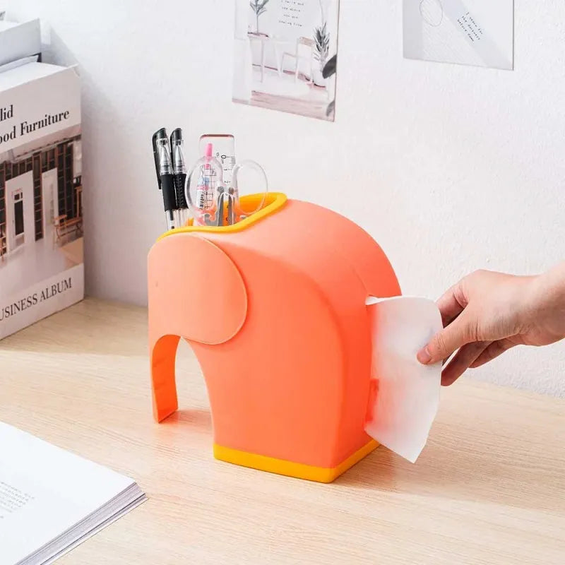 desktop modern elephant creative storage paper extraction box multifunctional plastic tissue box main image