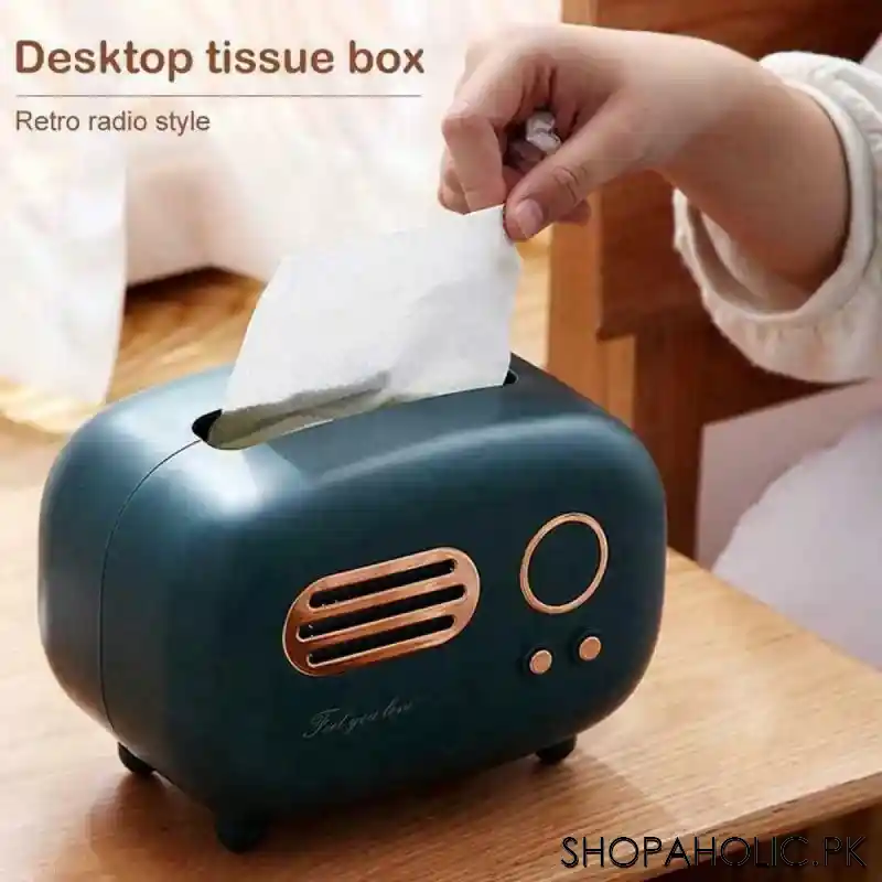 desktop retro radio style tissue box main image