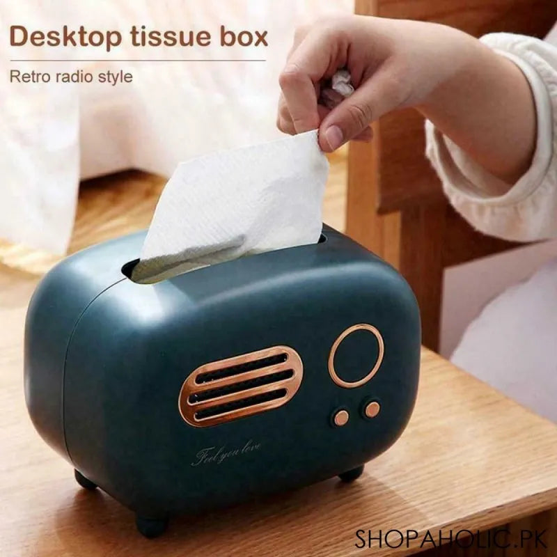 desktop retro radio style tissue box main image