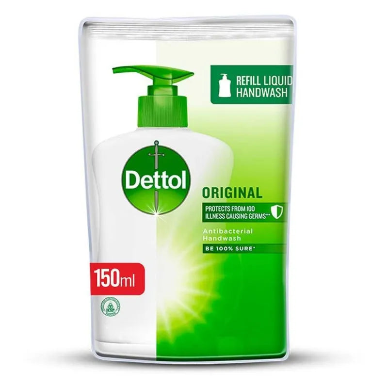 dettol original anti bacterial hand wash 150ml pouch refill main image