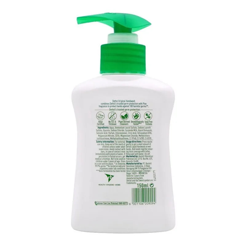 dettol original antibacterial hand wash, pump, 150ml image2