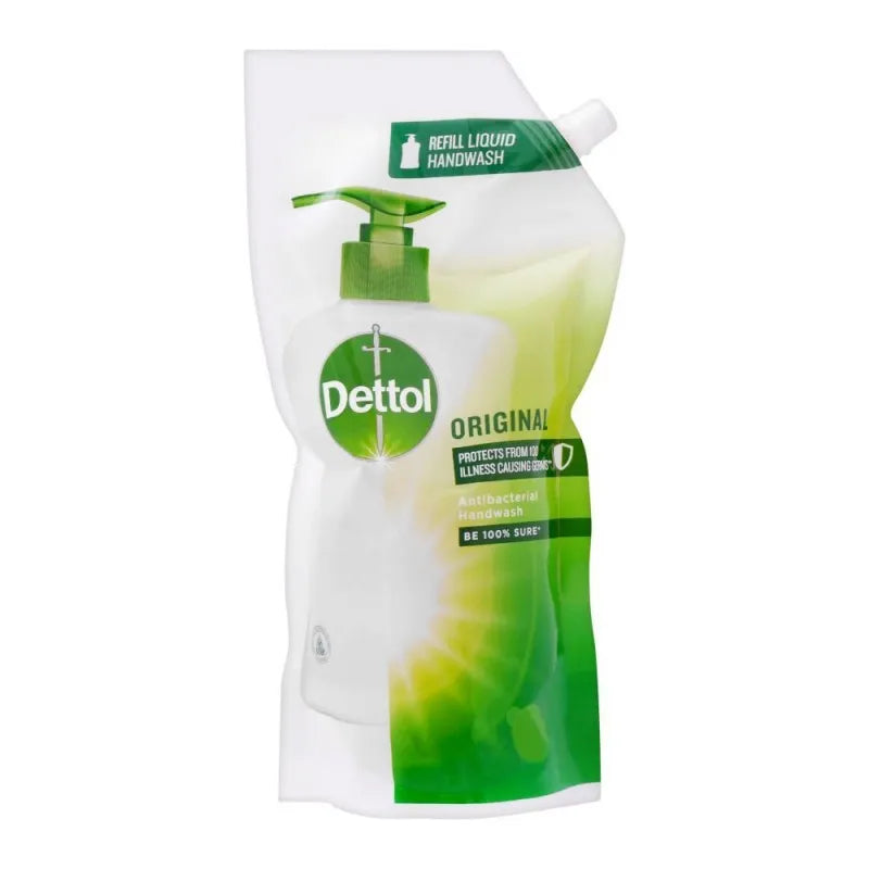 dettol original antibacterial liquid hand wash, refill pouch, 750ml main image