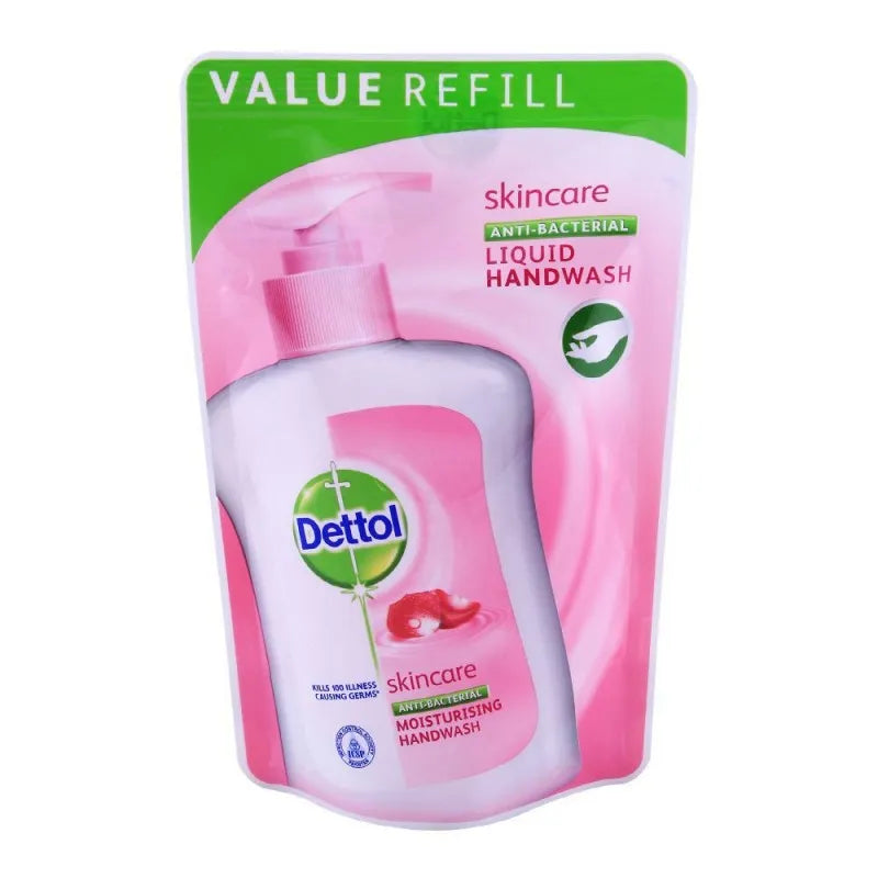 dettol skincare anti bacterial hand wash 150ml pouch refill main image