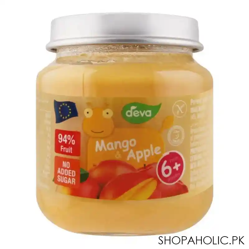 deva baby food, mango & apple, 6m+, no added sugar, 125g main image