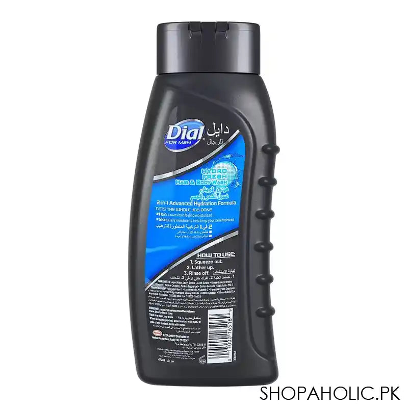 Dial Hydro Fresh Hair+Body Wash, For Men, 473ml - Image 3