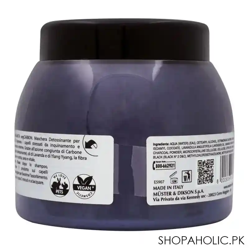 dikson argabeta vegcarbon charcoal detox hair mask, 500ml image2