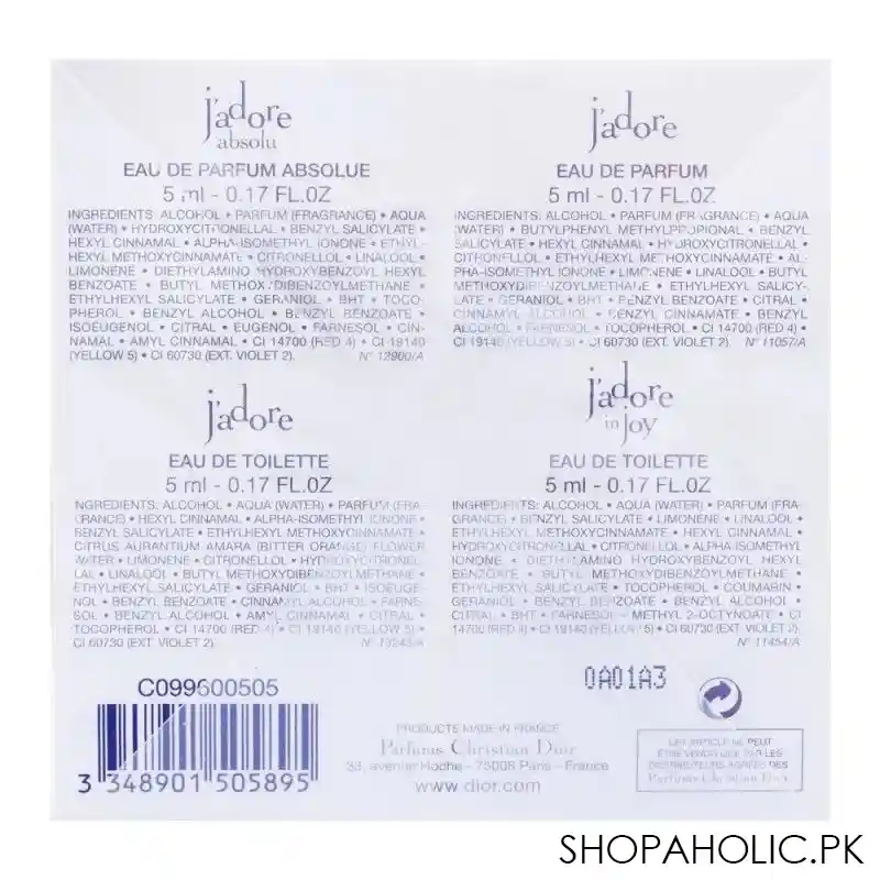 dior j&#039;adore la collection mini set, for women, 4 x 5ml image4