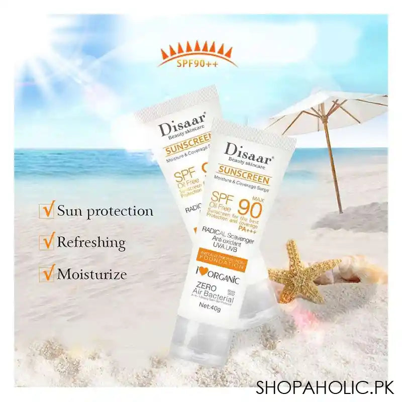 Disaar Sunscreen Cream, SPF90, 40g, DS313-2 - Image 7