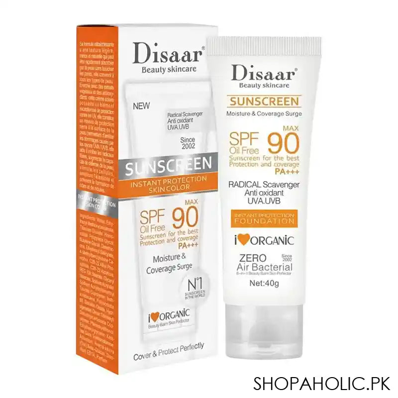 Disaar Sunscreen Cream, SPF90, 40g, DS313-2 - Main Image