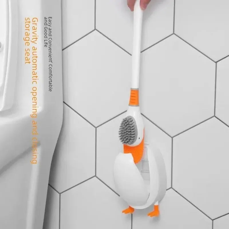 diving duck wall mounted silicone toilet brush image4