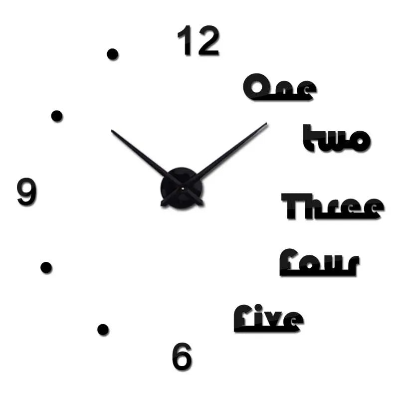 diy 3d frameless wall clock home decoration quartz watch image4