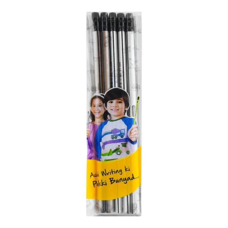 dollar my pencil black lead pencil with eraser assorted body color, 5 pack, pt999 main image