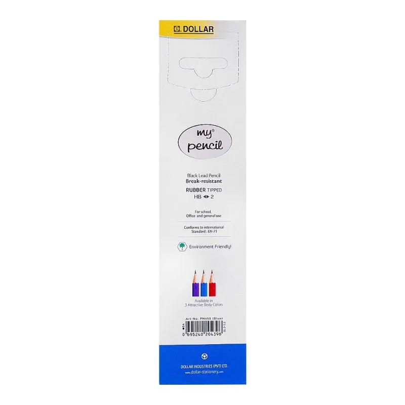 dollar my pencil black lead pencil with eraser, blue body, 12 pack, ph456 image2