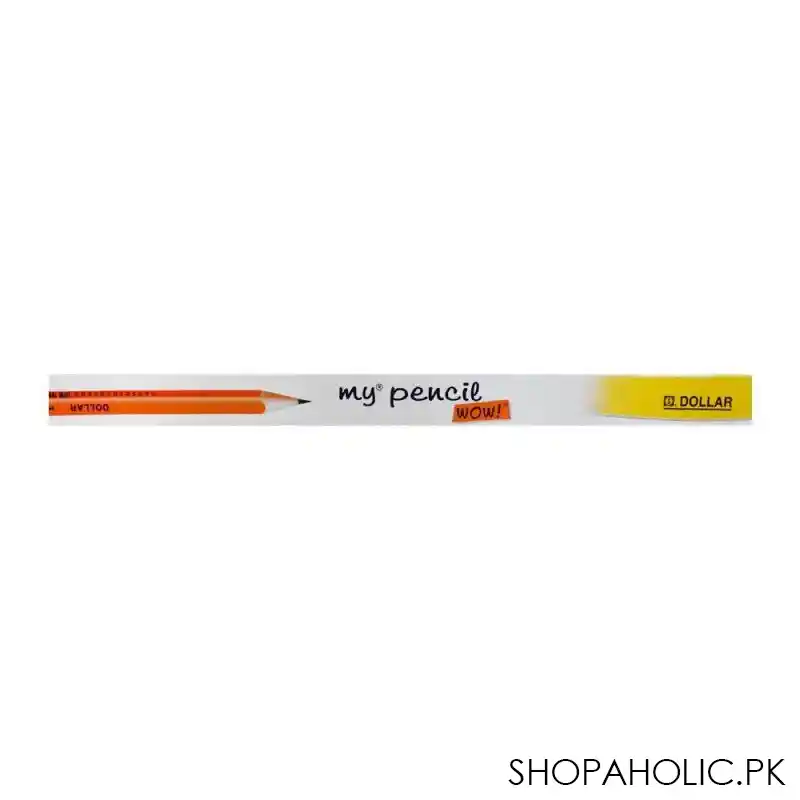 dollar my pencil wow black lead pencil with eraser hb 2, orange body, 12 pack, pt222 image3