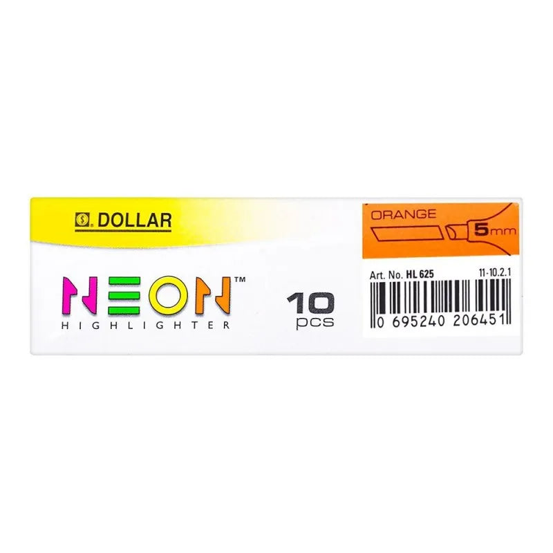 dollar neon highlighter 5mm 10 pack, orange, hl625 image4