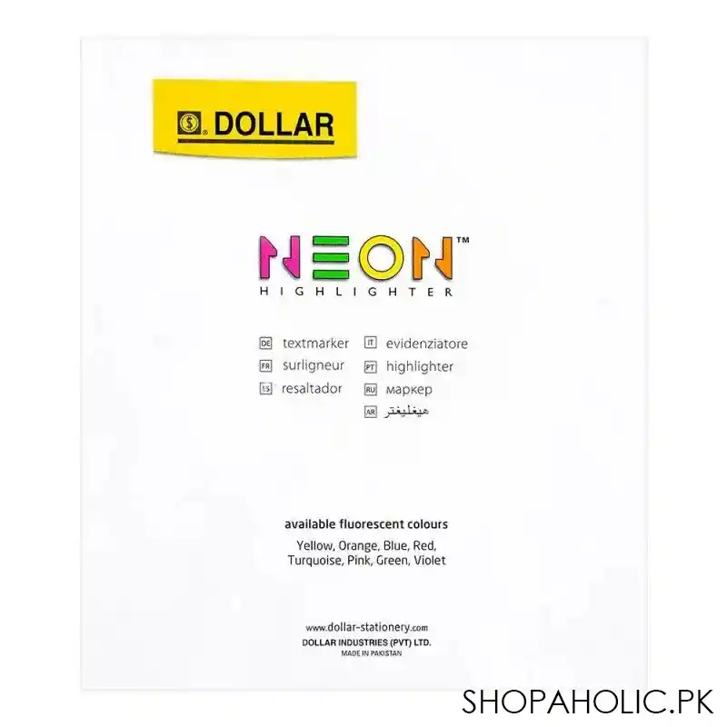 dollar neon highlighter 5mm 10 pack, yellow, hl625 image2