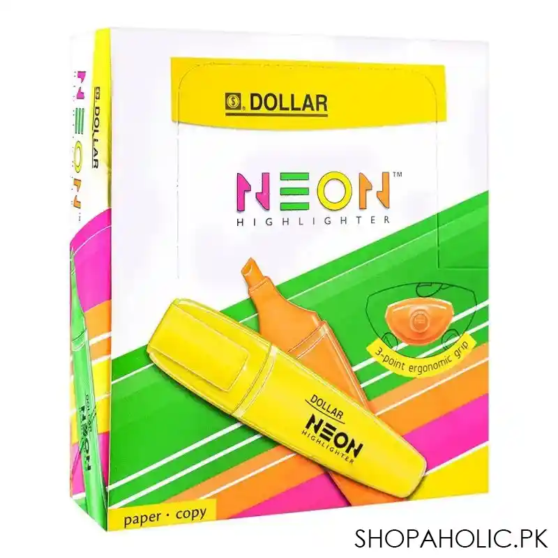 dollar neon highlighter 5mm 10 pack, yellow, hl625 main image