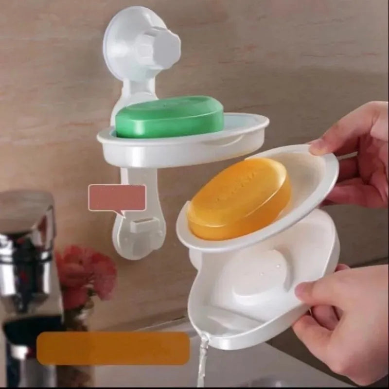 double layer soap holder with drain tray image3