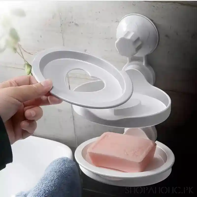 double layer soap holder with drain tray main image