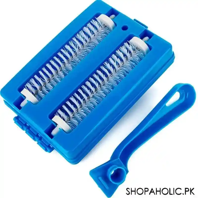 double roller carpet sweeper dirt cleaner brush image3