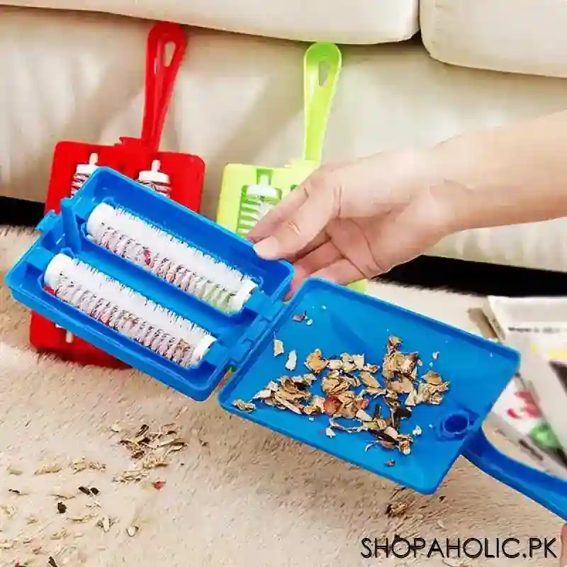 double roller carpet sweeper dirt cleaner brush image5