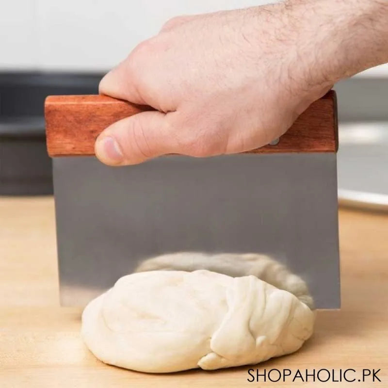 dough scraper with wooden handle image2