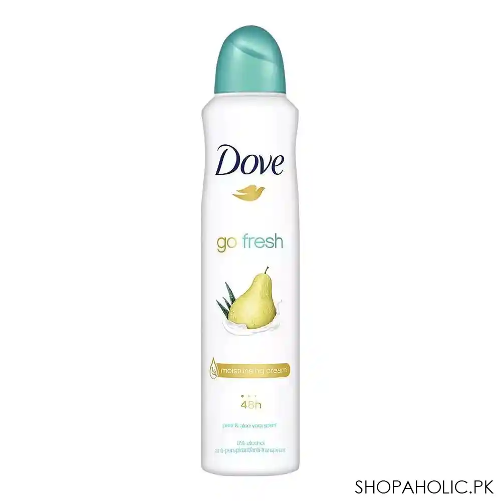 dove 48h go fresh pear & aloe vera scent deodorant spray, for women, 0% alcohol, 250ml main image