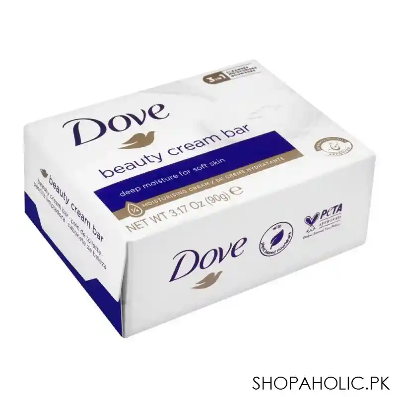 dove beauty cream bar, white, deep moisture for soft skin, 90g main image