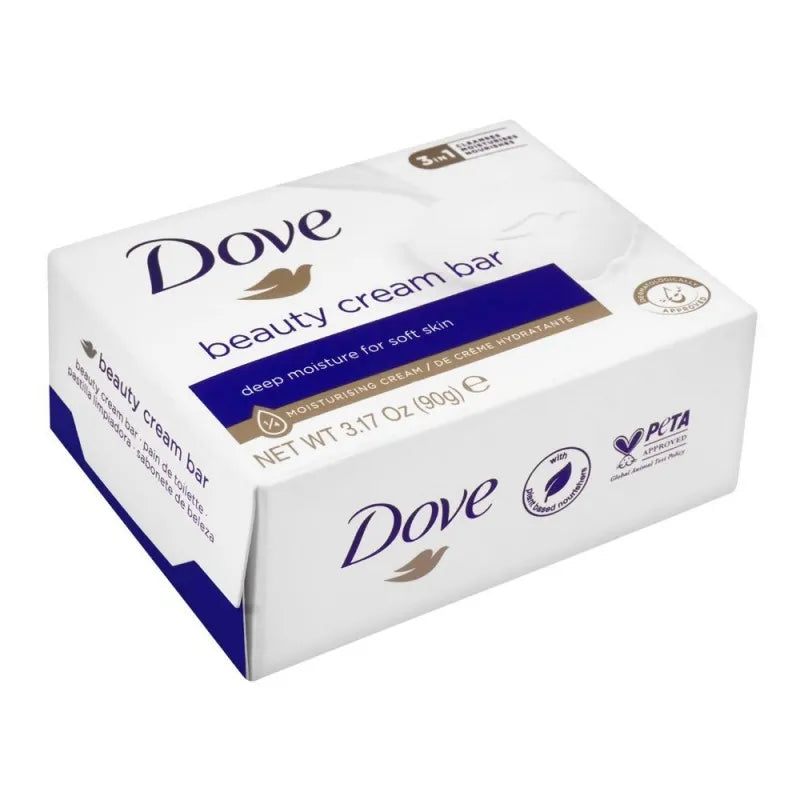 dove beauty cream bar, white, deep moisture for soft skin, 90g main image