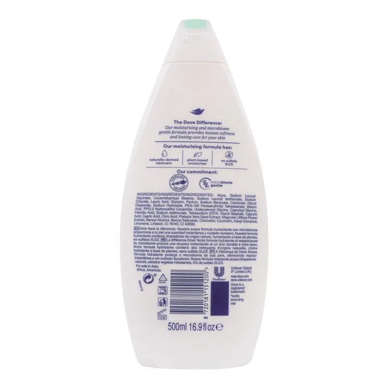 dove calming pistachio cream & magnolia body wash, 0% sulfate sles, 500ml image2