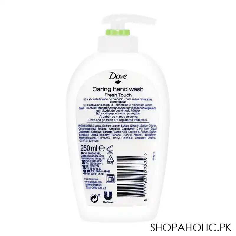 Dove Caring Hand Wash, Cucumber & Green Tea Scent, 250ml - Image 3