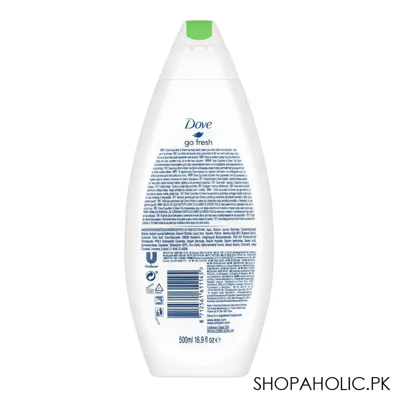 Dove Cucumber & Green Tea Scent Body Wash, 500ml - Image 3