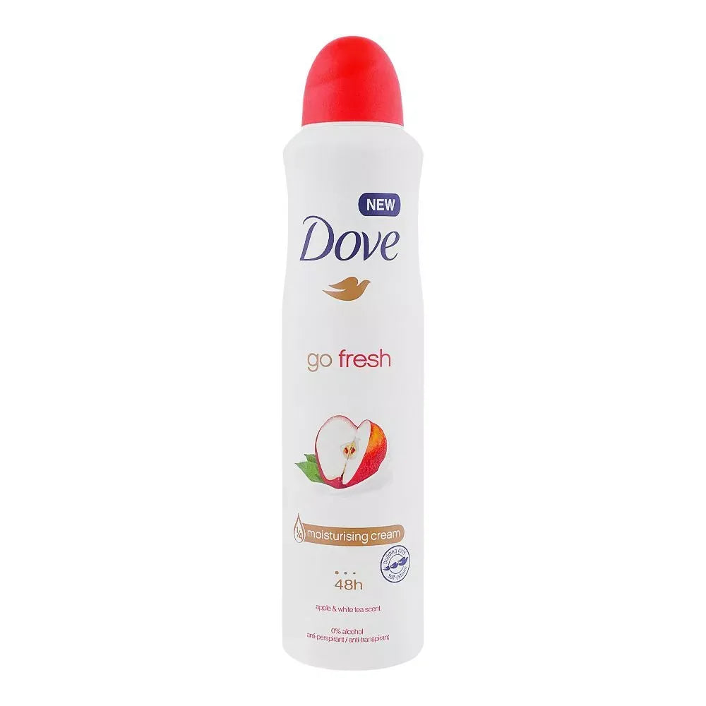 dove go fresh apple & white tea scent women deodorant spray, 250ml main image