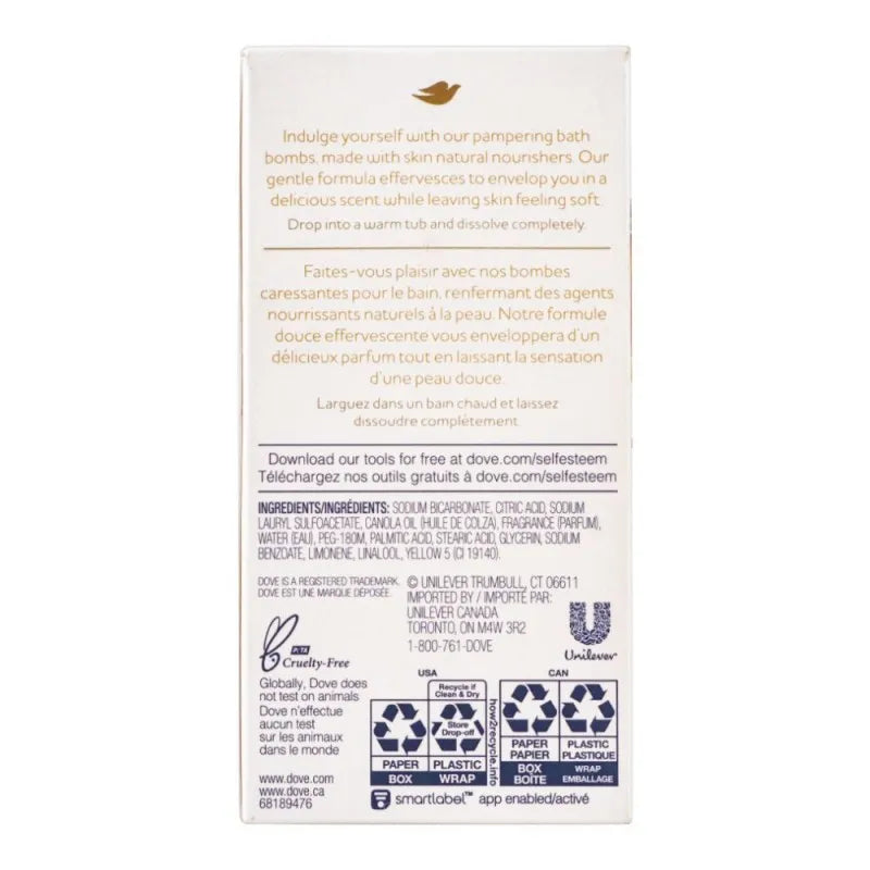 dove nourishing secrets glowing ritual mango & almond scent bath bomb, 2 pack image2