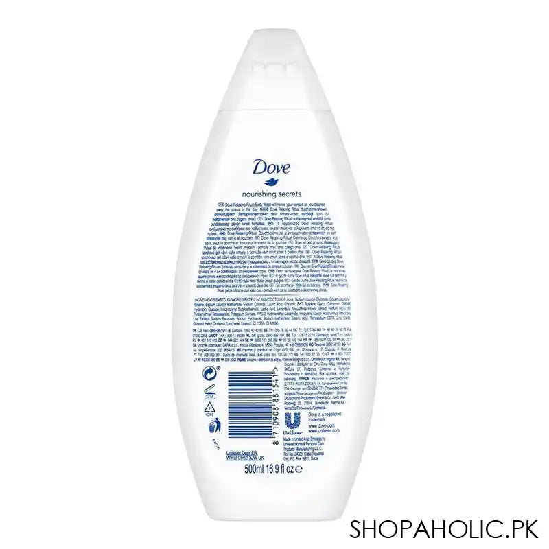 Dove Nourishing Secrets Relaxing Ritual Body Wash With Lavender Oil & Rosemary Extract, 500ml - Image 3