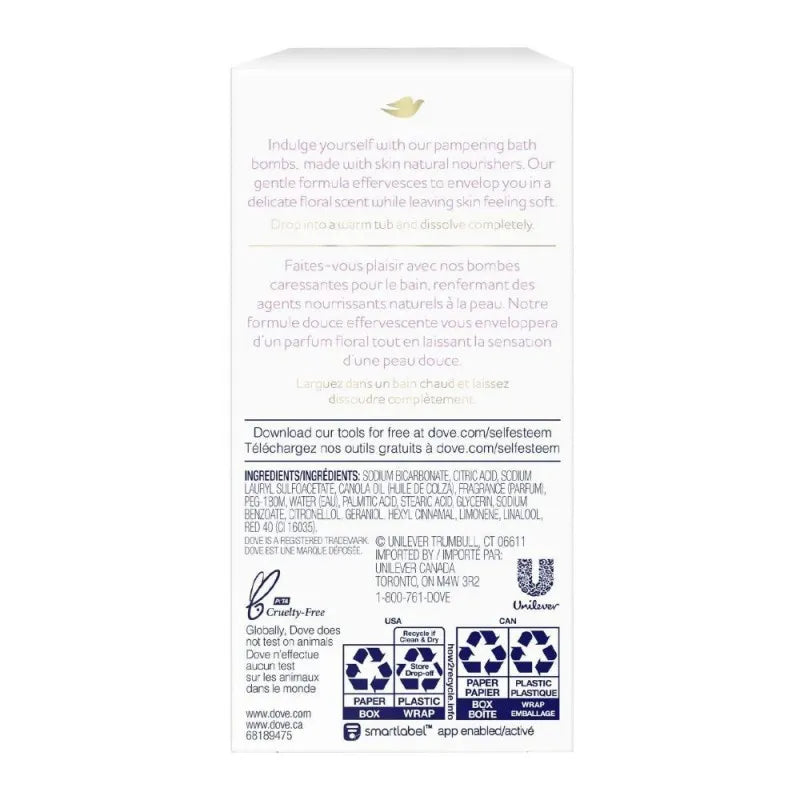 dove nourishing secrets renewing ritual peony & rose scent bath bomb, 2 pack image2