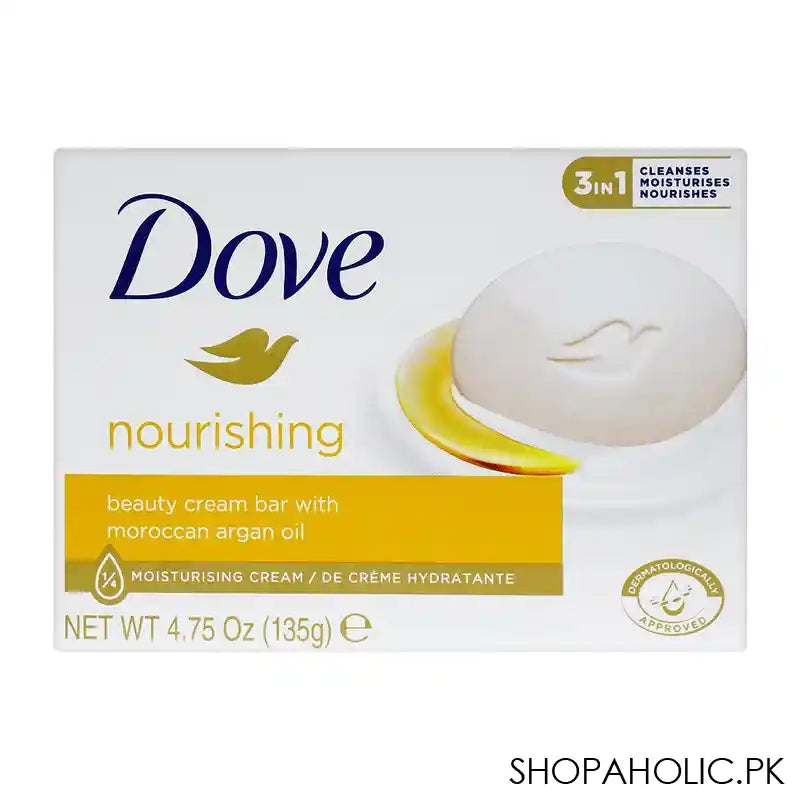 Dove Nourishing Soap, With Moroccan Argan Oil, 135g - Main Image