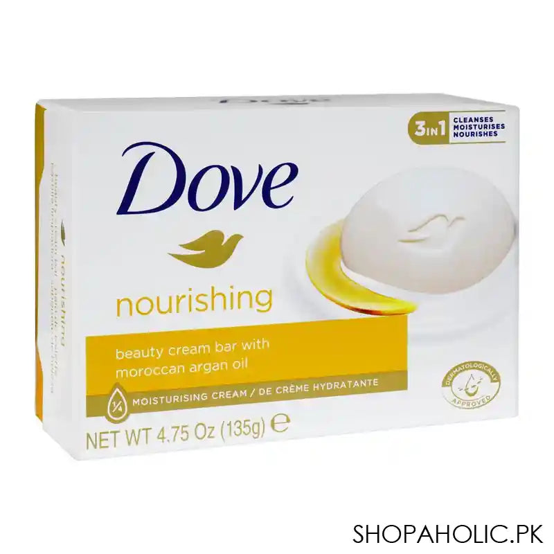 Dove Nourishing Soap, With Moroccan Argan Oil, 135g - Image 3