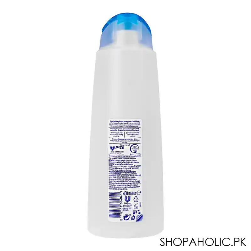 Dove Nutritive Solutions Daily Moisture Shampoo, For Normal & Dry Hair, Imported, 400ml - Image 2