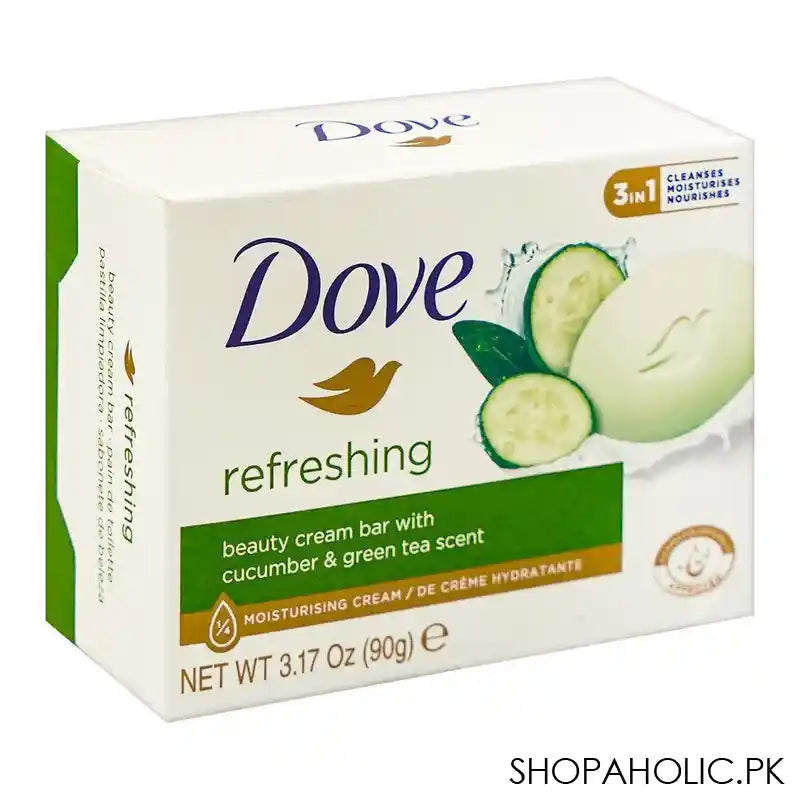 Dove Refreshing Beauty Cream Bar With Cucumber & Green Tea, 90g - Main Image