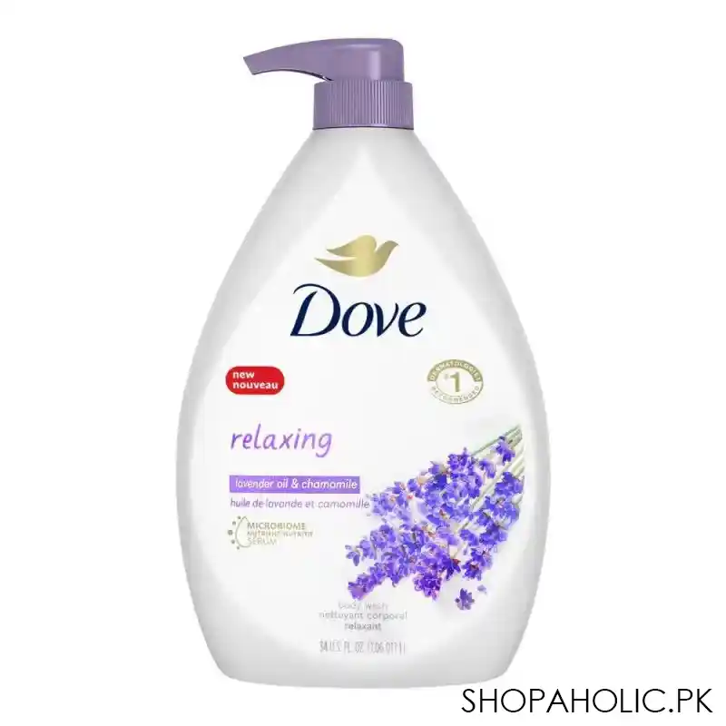 dove relaxing lavender oil & chamomile body wash, 1 liter main image