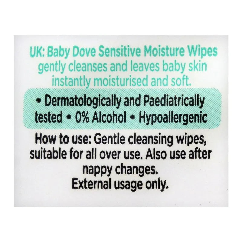 dove sensitive moisture baby wipes, fragrance free, 50 pack image5