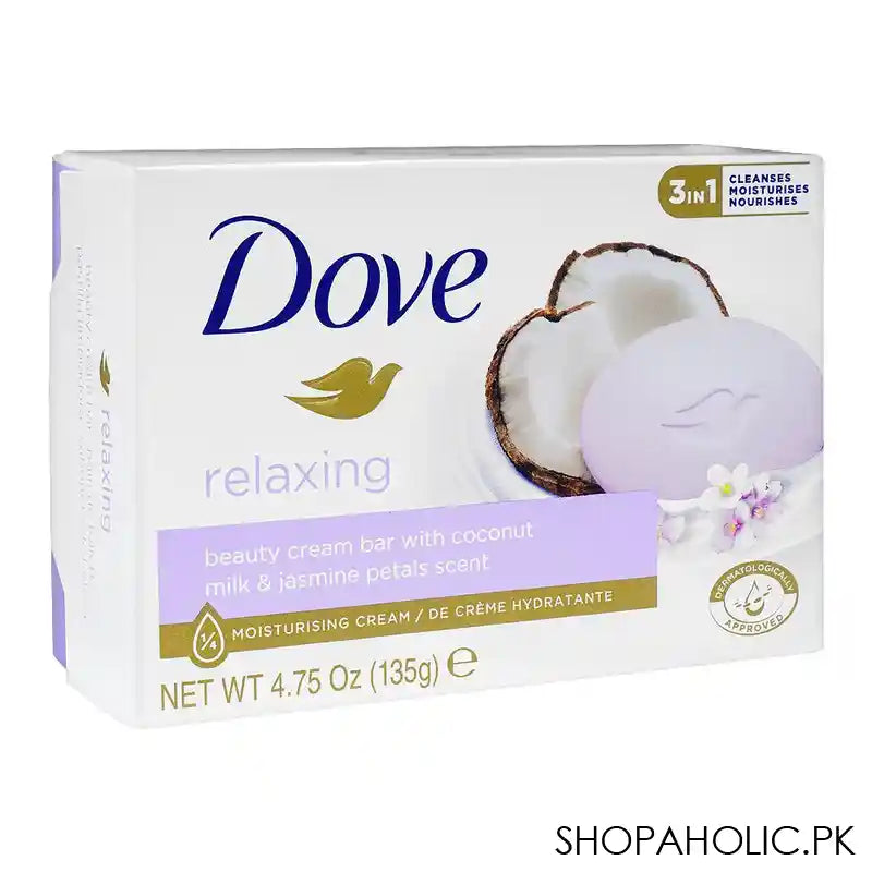 Dove Soap Coconut Milk, With Coconut Milk & Jasmine Petals Scent, 135g - Image 3