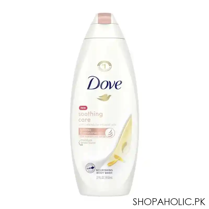 dove soothing care calendula infused oil nourishing body wash, 650ml main image