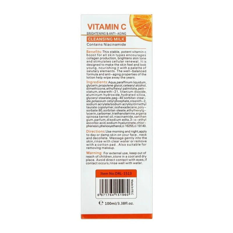 dr. rashel vitamin c brightening & anti aging cleansing milk, 100ml image3