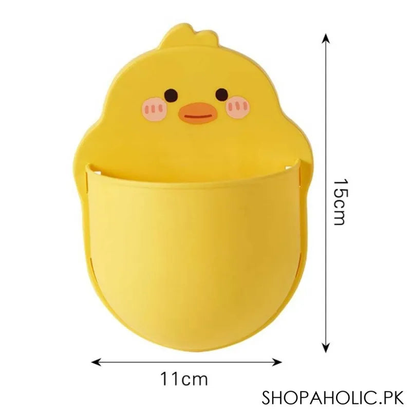 duck wall storage box for mobile phone plug, toothpaste and toothbrush holder image2